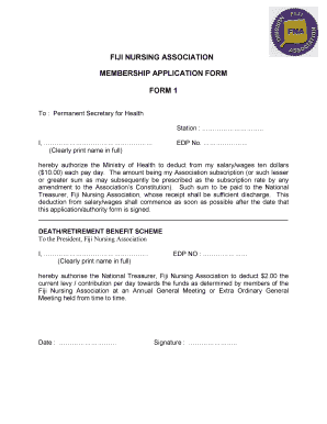 Fiji Nursing Association  Form