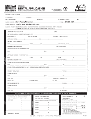 Oregon Residential Lease Agreement  Form