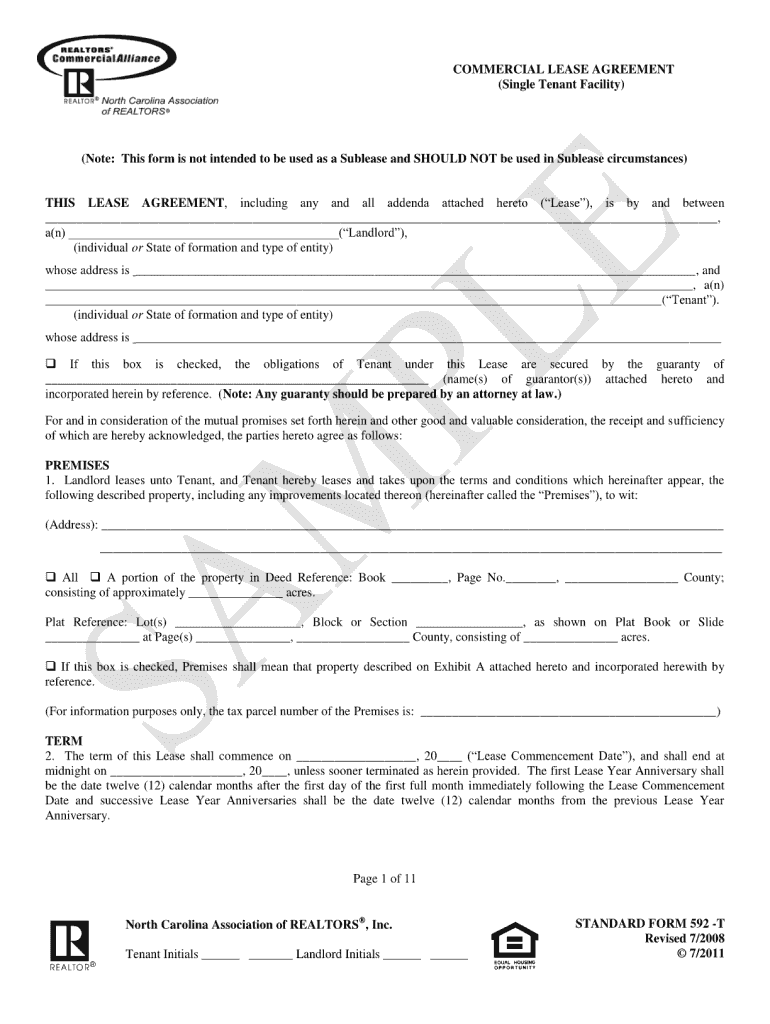 592 T Commercial Lease Form