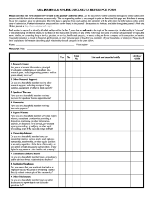 Stroke Journal Disclosure Form