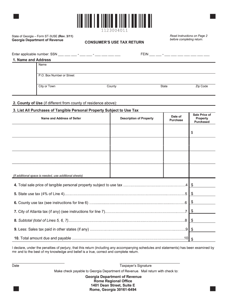  Georgia Form St 3use 2011