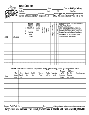 Larrys Giant Subs Order Online Form