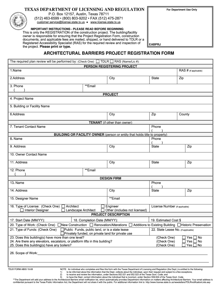 Tdlr Fillable Form