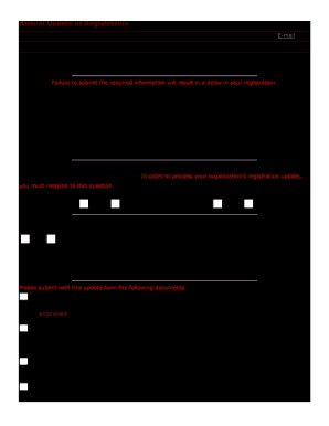 Annual Update of Registration Form