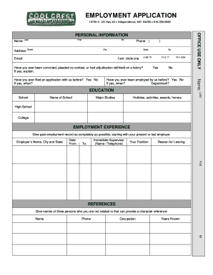 Crest Application Form