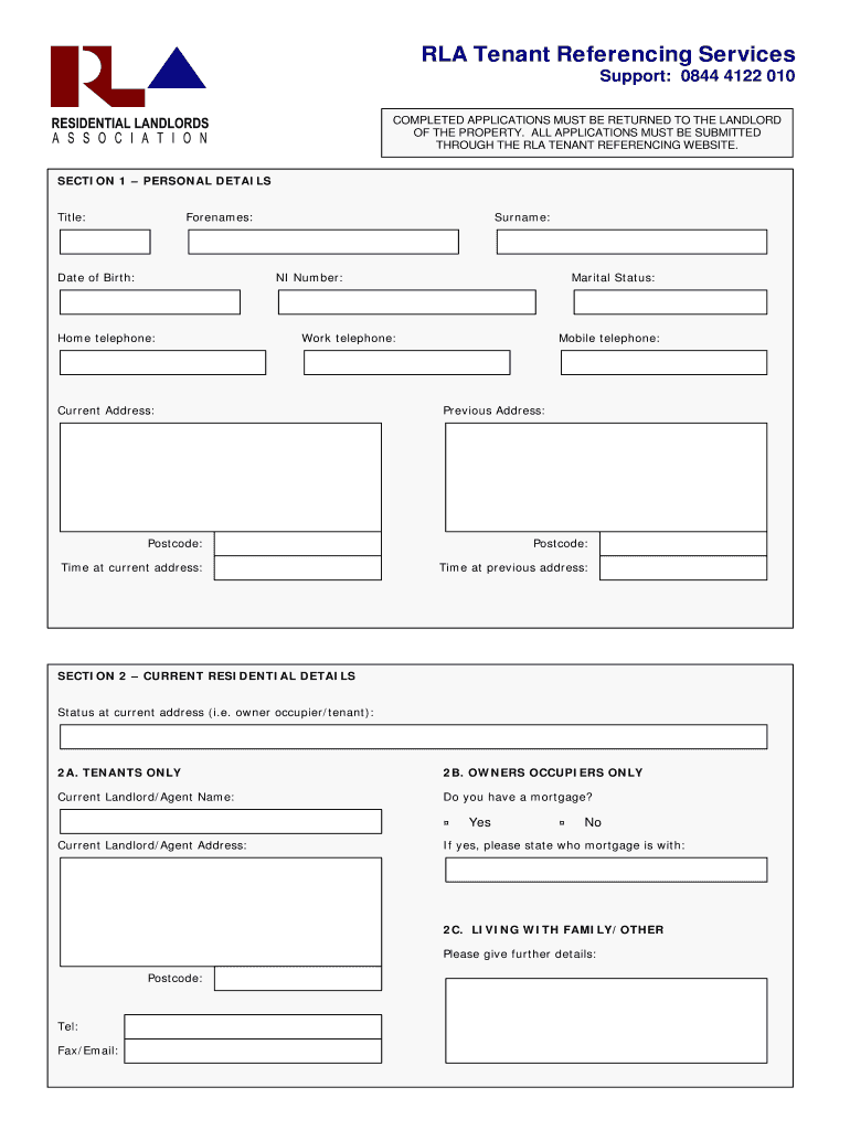 Tenant Profile Form