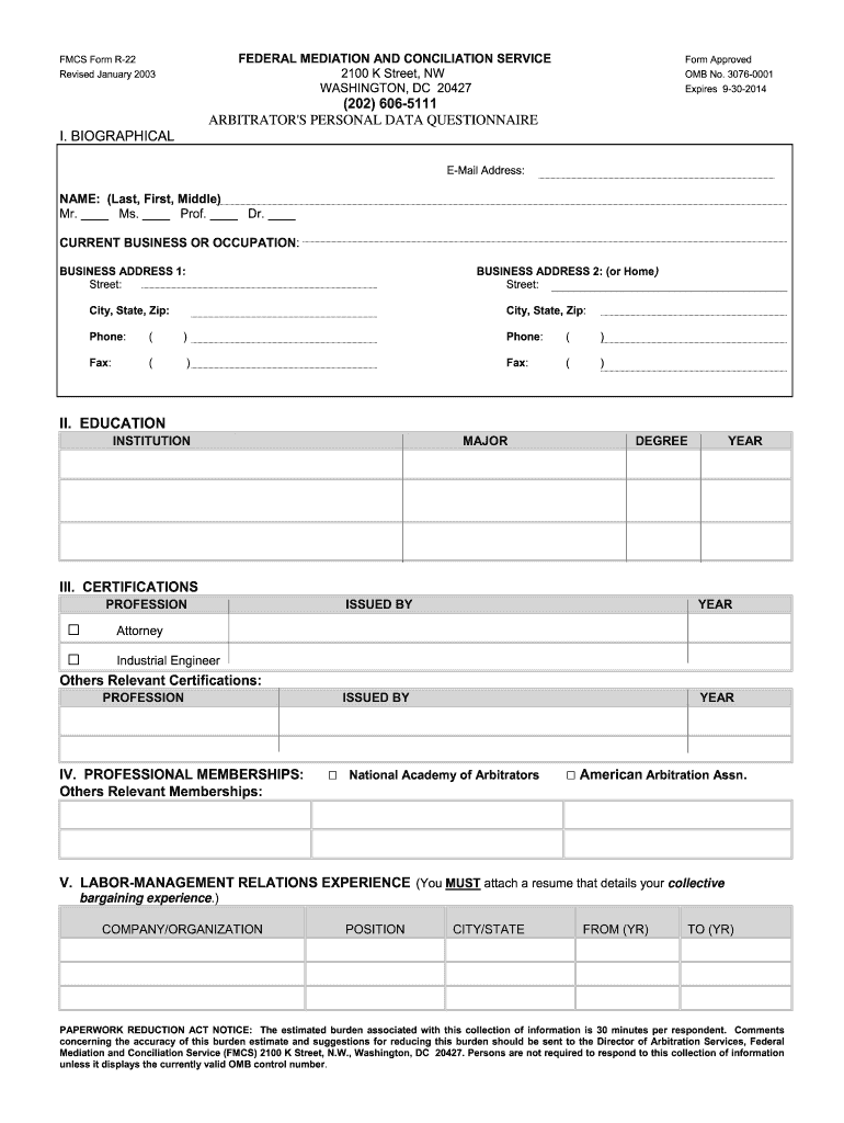 FMCS Forms