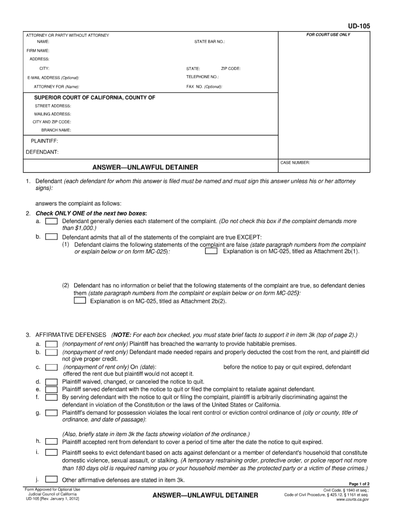  Ud 105  Form 2012