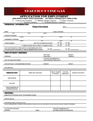 Whittier Village Cinemas Jobs  Form