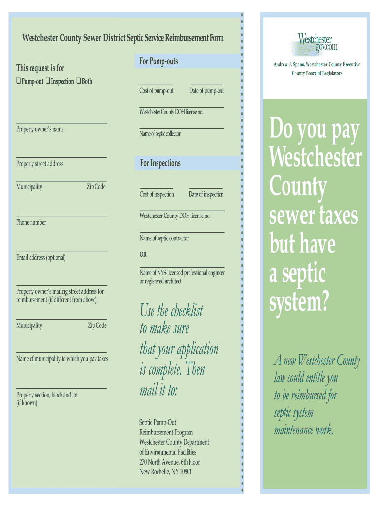 Septic Reimb FINALqxpLayout 1 Qxd  Westchestergov Com  Form