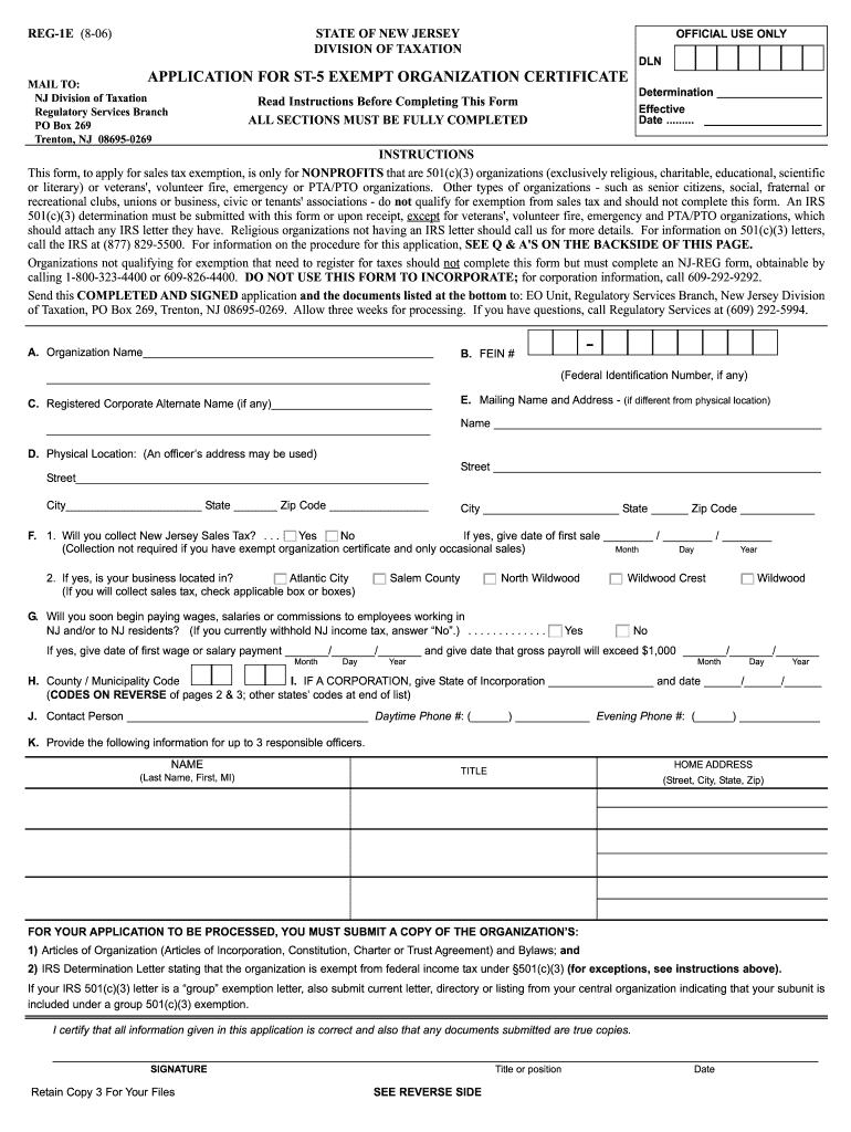  Reg 1e Application Form 2016