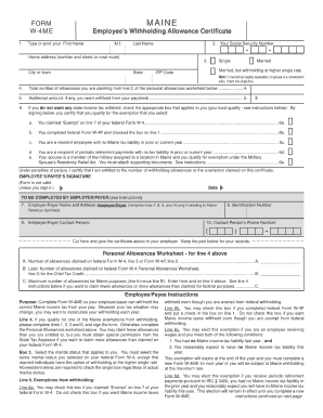 Maine W4 Form - Fill Out and Sign Printable PDF Template | signNow