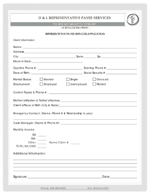 Social Security Payee Form