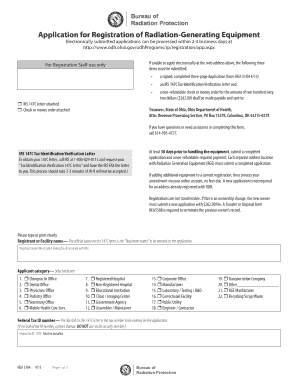 Application for Registration of Radiation Generating Equipment  Form