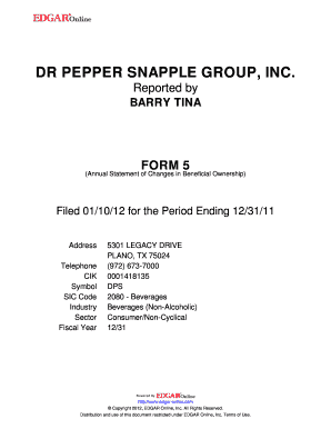 Dr Pepper Snapple Group W2  Form