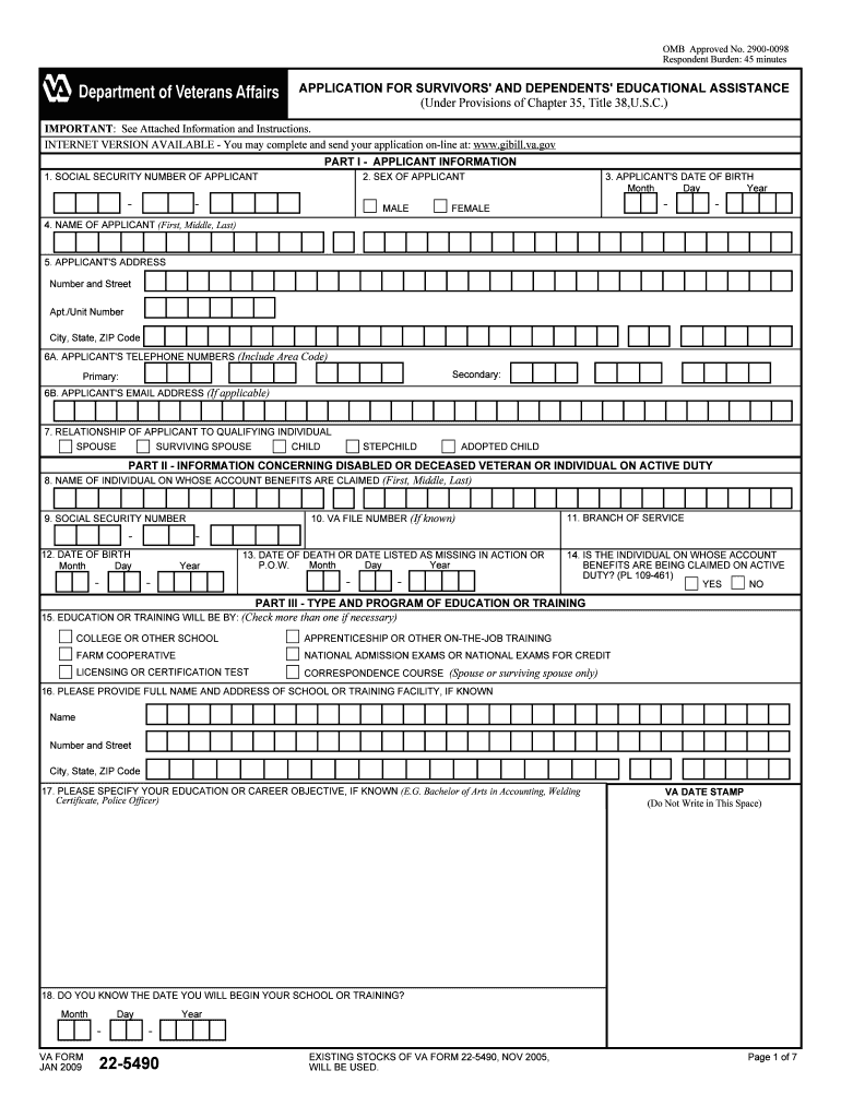 APPLICATION for SURVIVORS' and DEPENDENTS  Unco  Form