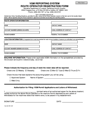 Onlinevgm Form