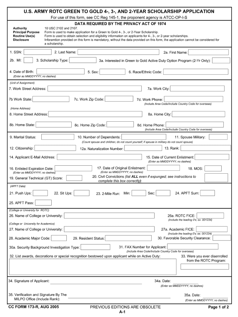  Form 173 2005-2024