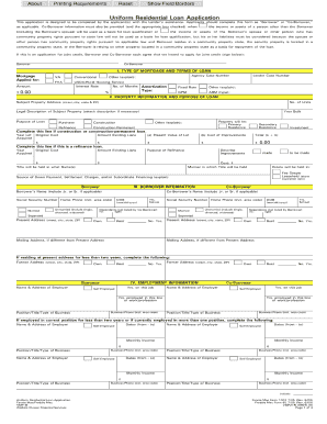 Uniform Residential Loan Application Fillable Wolters Kluwer Finanical Services