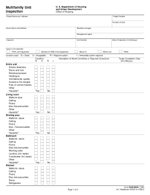 Multifamily Unit Inspection Ihda  Form