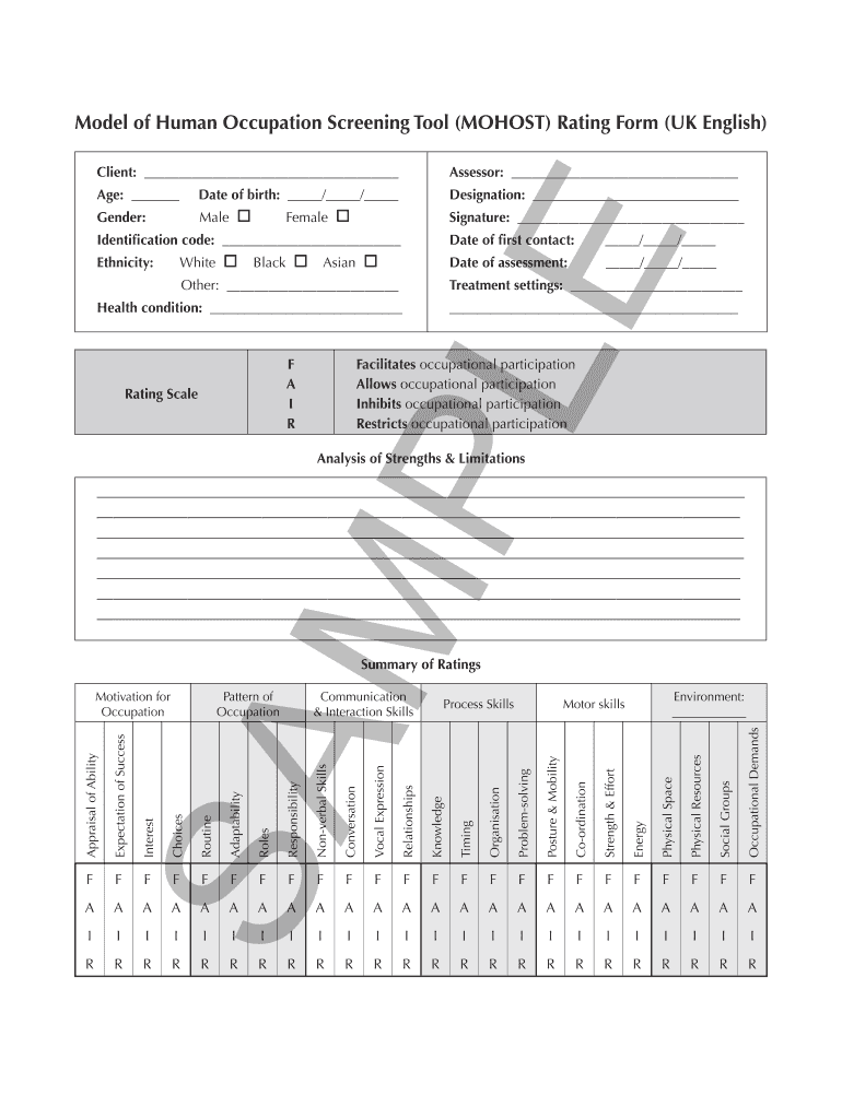 Mohost Assessment Form