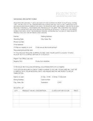Wedding Registry Form