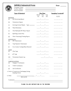 Mwra Submital Form