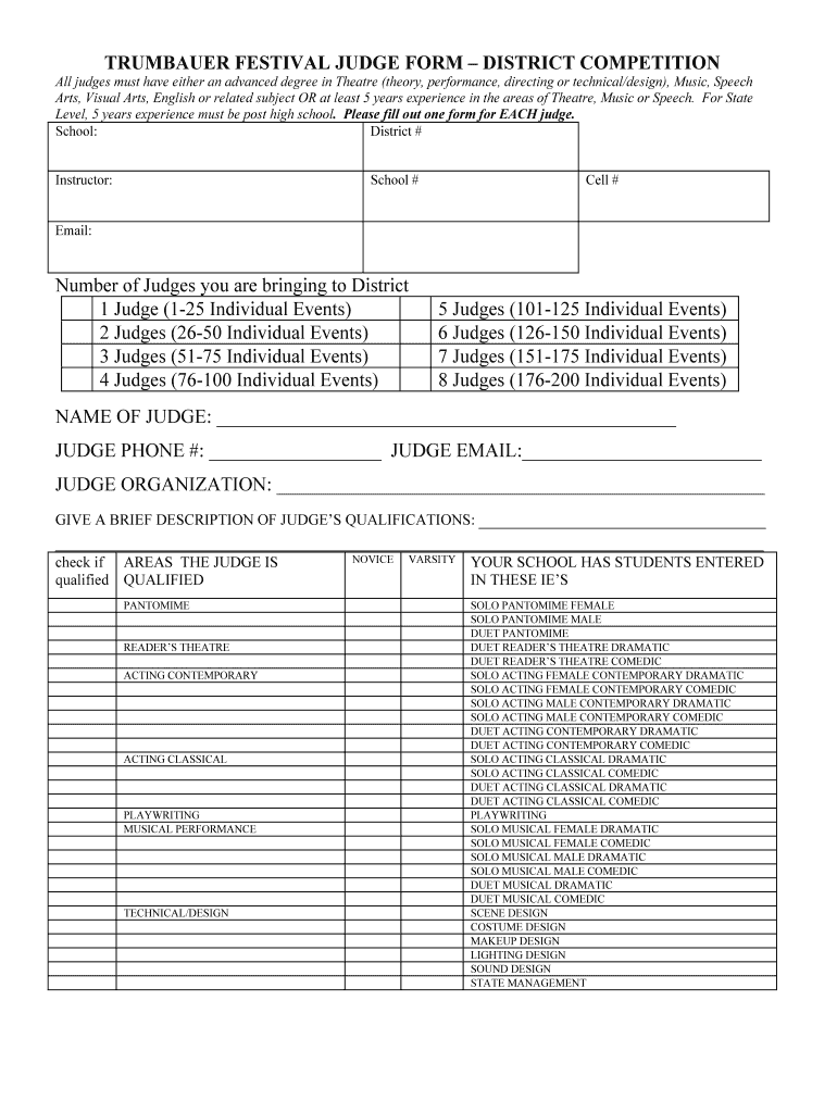 Trumbauer Judge Form for DistrictDownload  Alabama