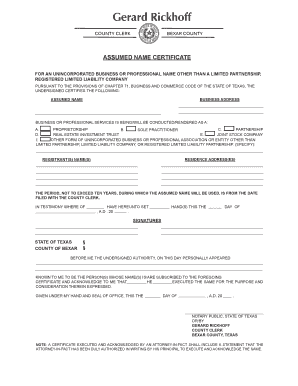 Bexar County Dba  Form