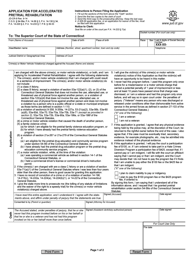 Accelerated Pretrial Rehabilitation Connecticut Form 2015