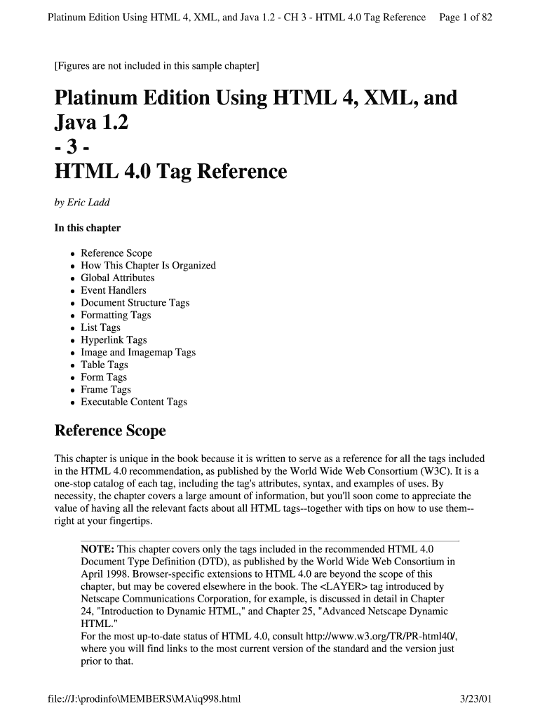 Using Html4 Xml and Java Eric Ladd Book PDF No Download Needed  Form