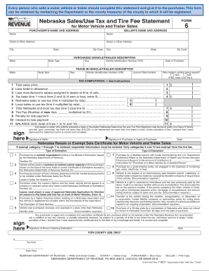Nebraska Department of Revenue Form 6