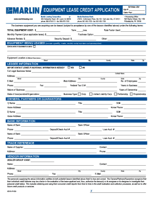 Marlin Leasing Credit Application Form