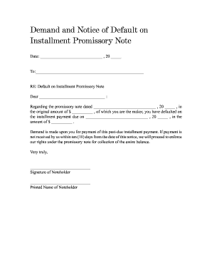 Installment promissory note - Fill Out and Sign Printable ...