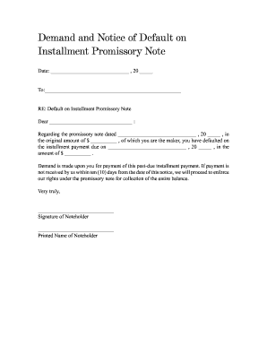 Promissory Note Default Demand Letter - Infoupdate.org