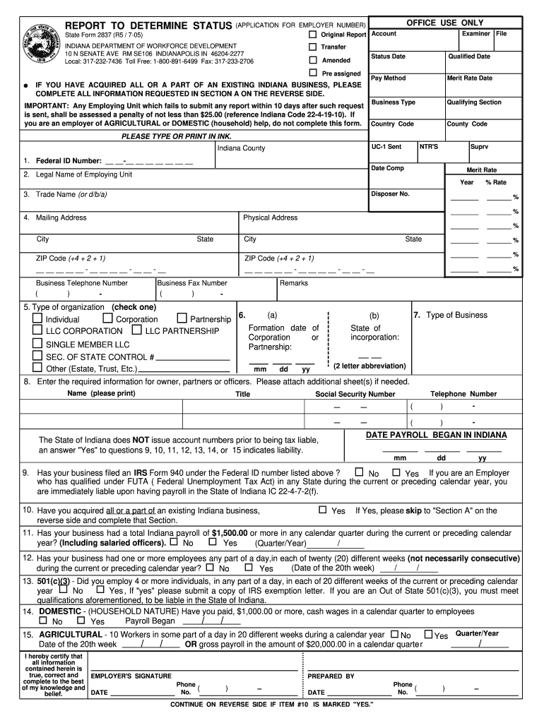 State Form 2837