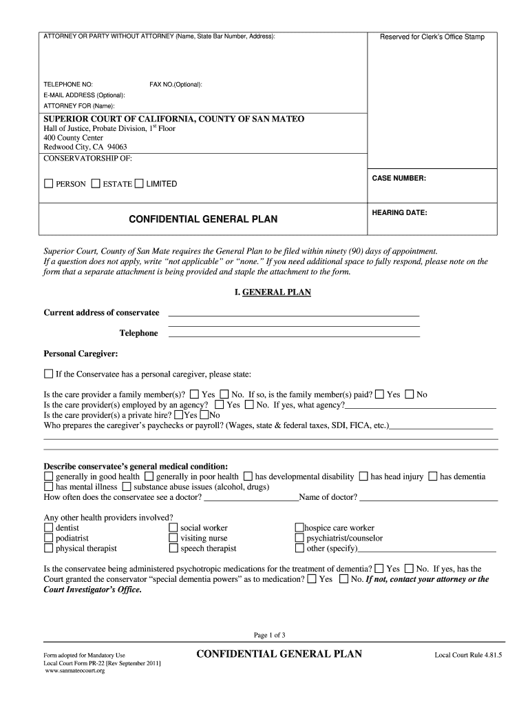  Confidential General Plan the Superior Court of California, County Sanmateocourt 2011-2024