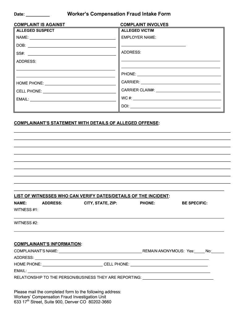 Fraud Intake Form