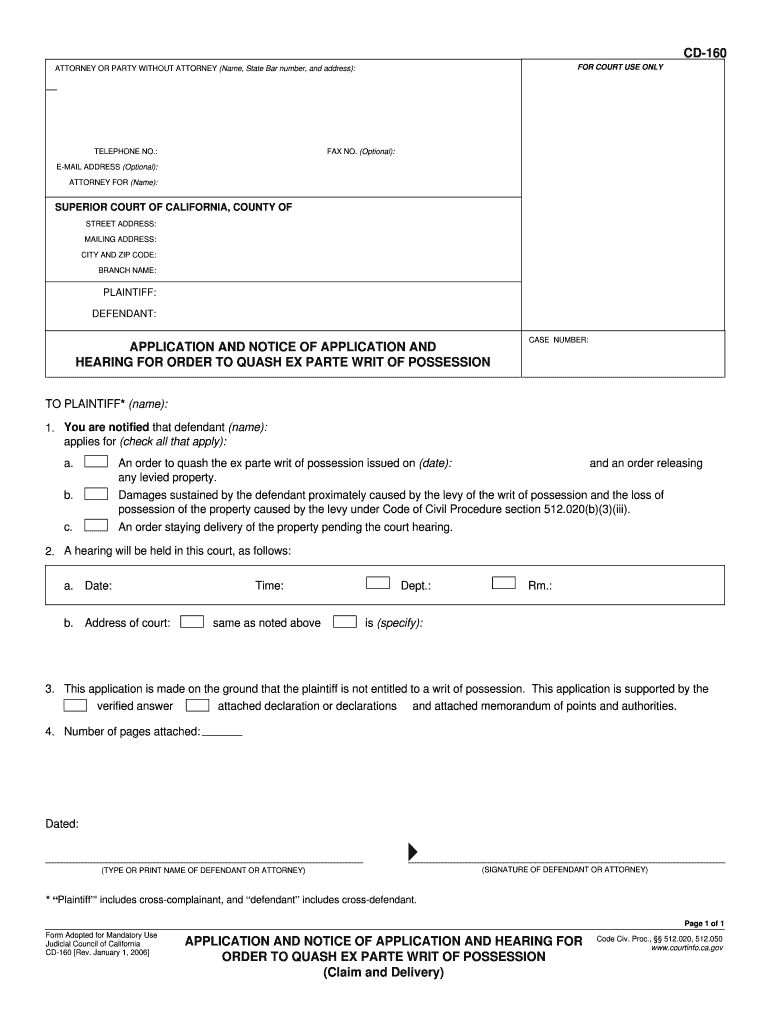 Cd 160  Form