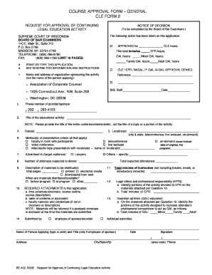 Wisconsin Cle Form 2 Fillable Form