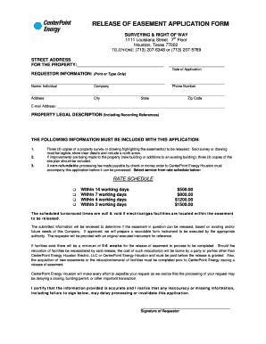 Release of Easement Form Texas