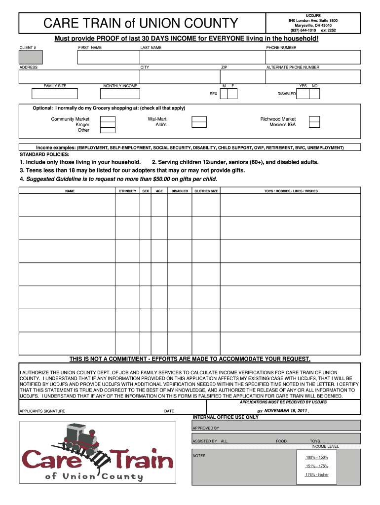 Care Train Application  Caretrain  Form