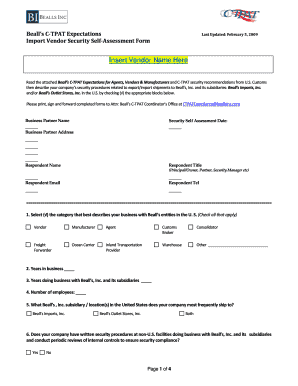 Ctpat Statement of Support  Form