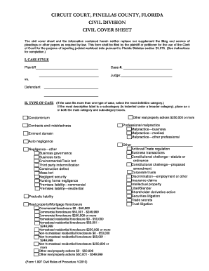 Get and Sign CIRCUITCOUNTY COURT, PINELLAS COUNTY, FLORIDA Pinellasclerk 2010-2022 Form