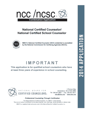 National Board of Certified Counselors Blank Application Form