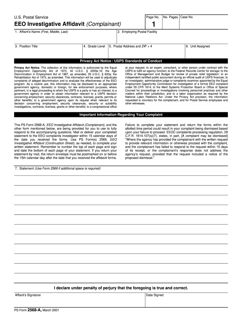  Ps Form 2568 a 2011-2024