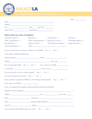 Naacp Online Complaint Form