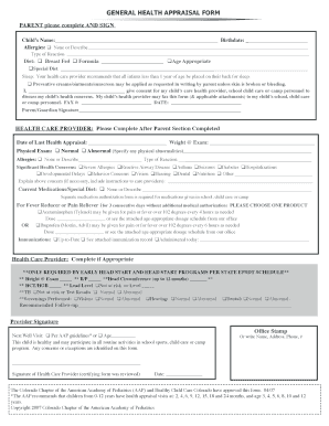 Healthcare Appraisal Form