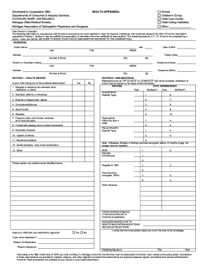 Health Appraisal Form