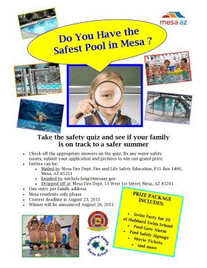 Enter the Safest Pool in Mesa Contest Mesa Public Schools Mpsaz  Form